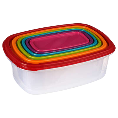 SET 6 TUPPERS RECTANGULARES PLASTI