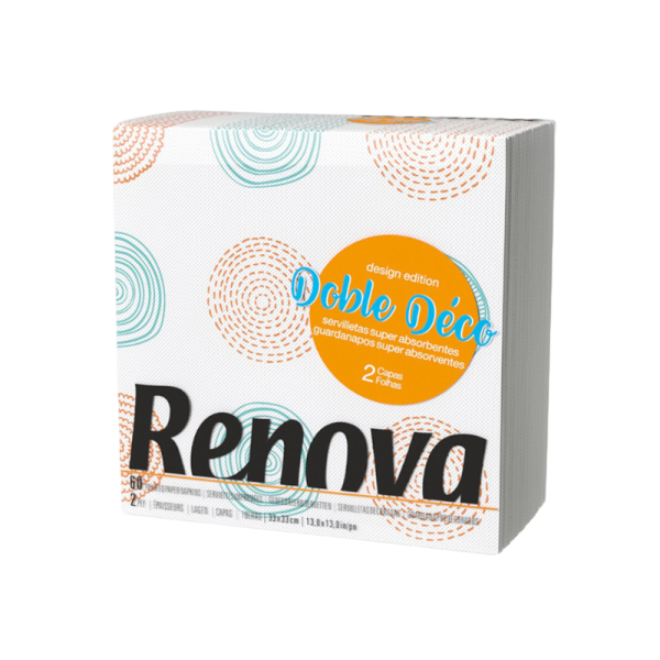 SERVILLETAS DOBLE DECORADA 2C 60U