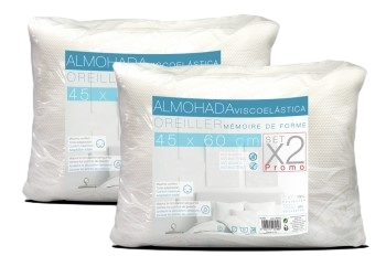 ALMOHADA 60% VISCO 60 X 45 CM PACK 2