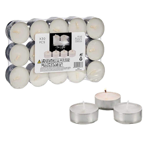 VELAS MINI BLANCAS 30UDS