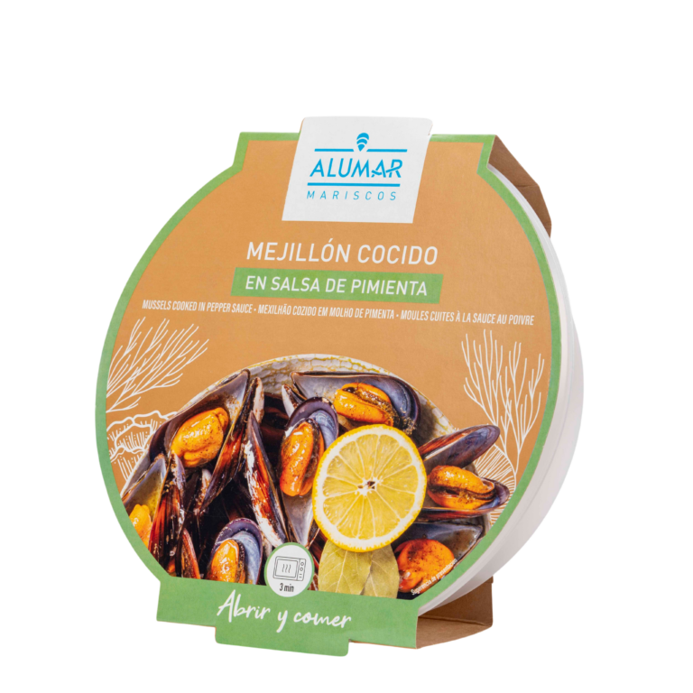 MEJILLÓN COCIDO PIMIENTA, LIMÓN Y LAUREL 500G